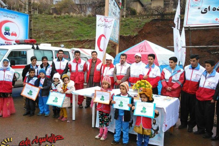 افتتاح طرح ملی ایمنی و سلامت مسافرین نوروزی جمعیت هلال احمر پاوه