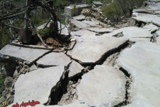 رانش زمین در باینگان شهرستان پاوه