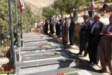 مزار شهدای پاوه عطرافشانی و گلباران شد+ تصاویر