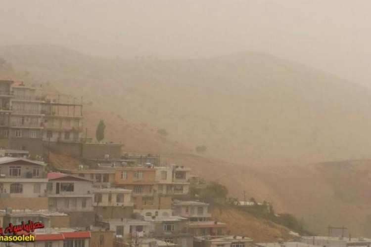 گرد و غبار ، پاوه را فرا گرفت