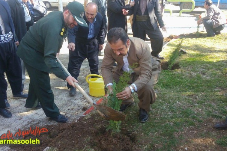 کاشت نمادین نهال در پارک ورودی شهر پاوه