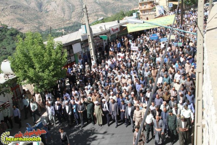 راهپيمايي با شكوه روز قدس در شهرستان پاوه برگزار شد