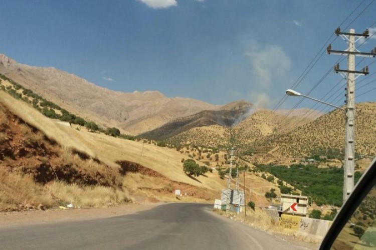 وقوع آتش سوزی در جنگل ها و مراتع تفرجگاه سردره شهرستان پاوه