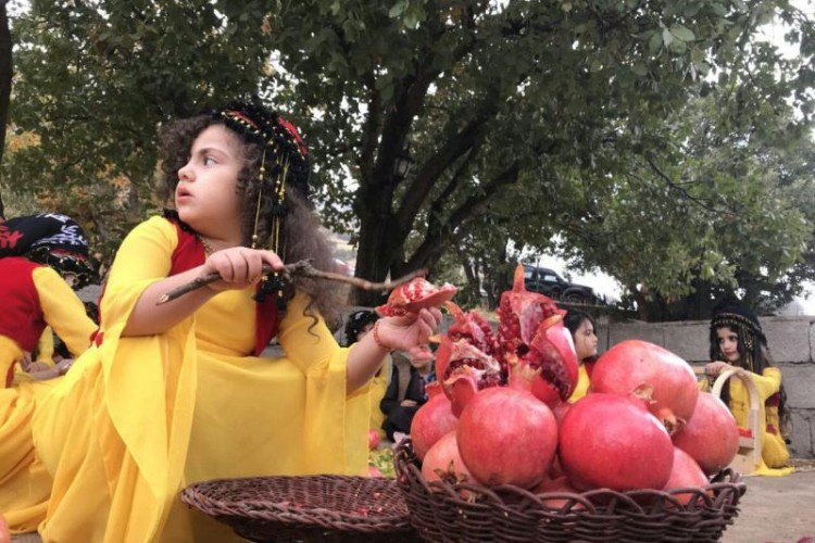 گزارش تصويري از آئين شكرگزاري جشنواره انارانه در روستاي نسمه پاوه