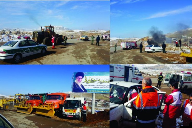 اجرای رزمايش امداد و نجات جاده ای در پاوه