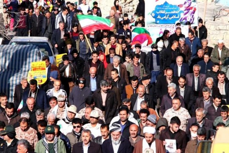 راهپیمایی ۲۲ بهمن در باينگان برگزار شد