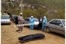 تدفین و خاکسپاری شهروند فوت شده در بیمارستان فارابی کرمانشاه