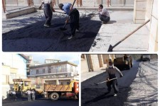 مرمت و آسفالت محوطه دبیرستان معلم