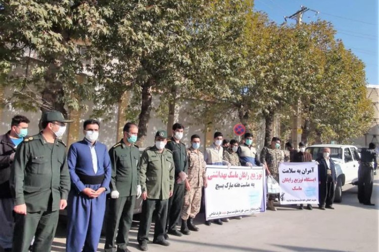 توزیع ۴ هزار ماسک رایگان در سطح شهرستان جوانرود