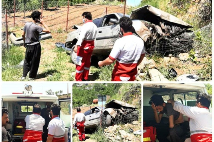 واژگونی خودرو سواری ۴۰۵ محور پاوه به روانسر با ۱ مصدوم