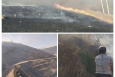 مهار آتش سوزی کوههای اطراف شهر نوسود
