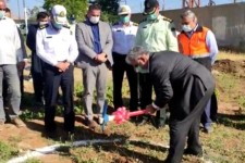 کلنگ زنی ساختمان جدید پلیس راه پاوه در سه راهی باینگان