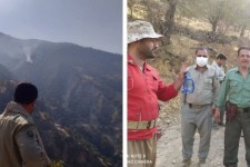 مهار آتش سوزی در منطقه حفاظت شده بوزین و مره خیل پاوه