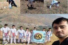 پاکسازی کوه آتشگاه توسط نونهالان کاراته کار پاوه