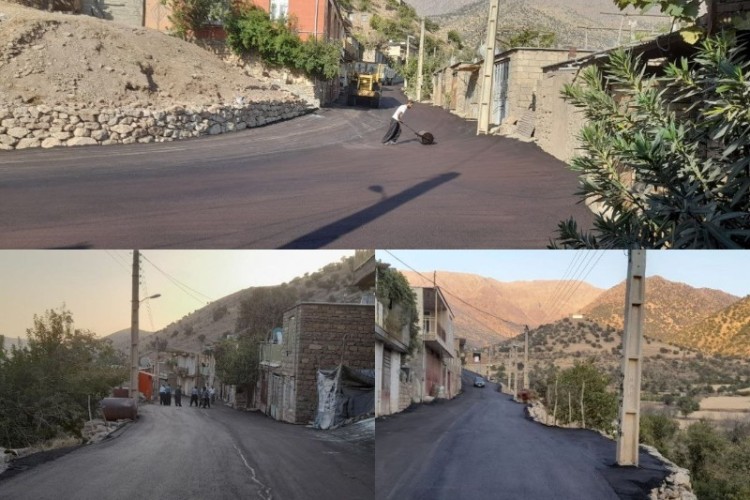 آسفالت بیش از ۵ هزار مترمربع معابر روستای هانه گرمله