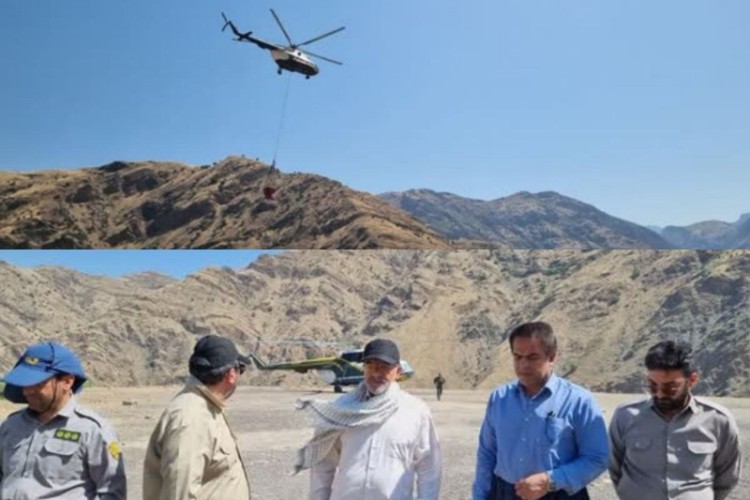 پرواز بالگرد برای خاموش‌کردن آتش در «بلبزان» پاوه