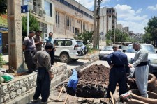 شکستگی خط خروجی مخزن میانی سراب هولی شهر پاوه ترمیم شد