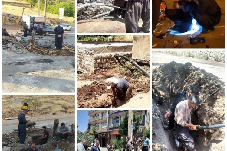 رفع شکستگی و اصلاح و بازسازی خط انتقال سراب "هولی" و دو روستای "گلال و درمور" در پاوه