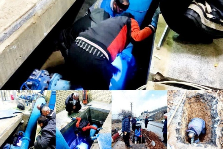 تلاش شبانه‌روزی آبفای پاوه در تعطیلات برای جلوگیری از هدررفت آب