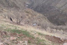 سقوط ماشین پراید به درِه در نودشه