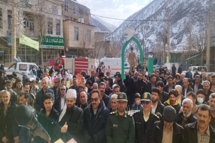 راهپیمایی 22 بهمن در بخش های شهرستان پاوه