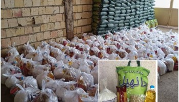روایتی از وفاداری دختر پاوه‌ای به خاک زادگاهش/توزیع ۱۴۵ سبد غذایی در بین نیازمندان پاوه