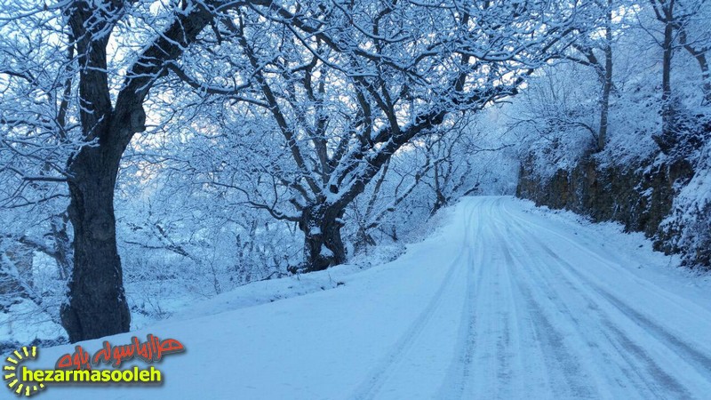 گزارش تصویری از بارش برف در جاده روستای خانقاه پاوه