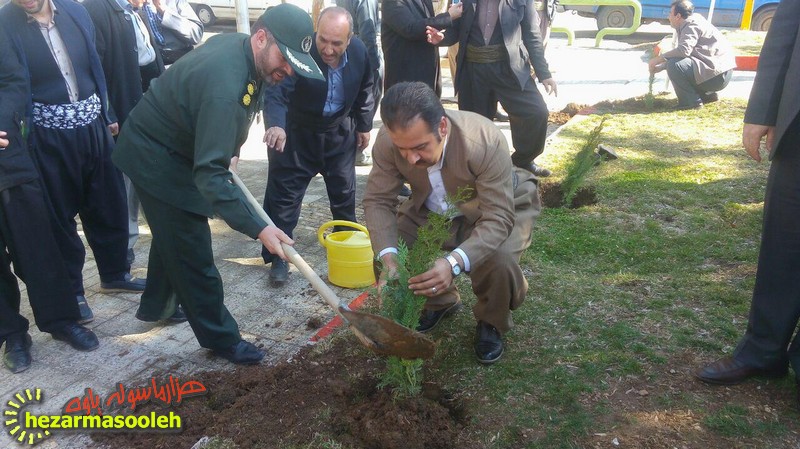 کاشت نمادین نهال در پارک ورودی شهر پاوه