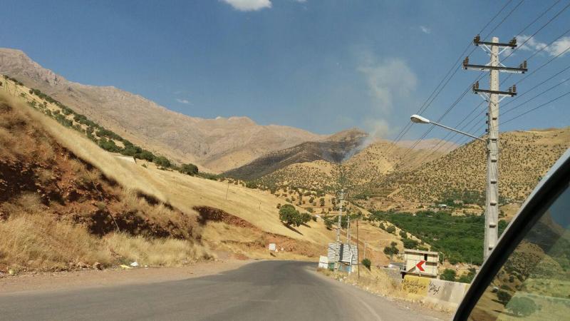 وقوع آتش سوزی در جنگل ها و مراتع تفرجگاه سردره شهرستان پاوه