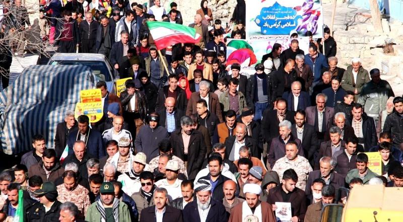 راهپیمایی ۲۲ بهمن در باينگان برگزار شد