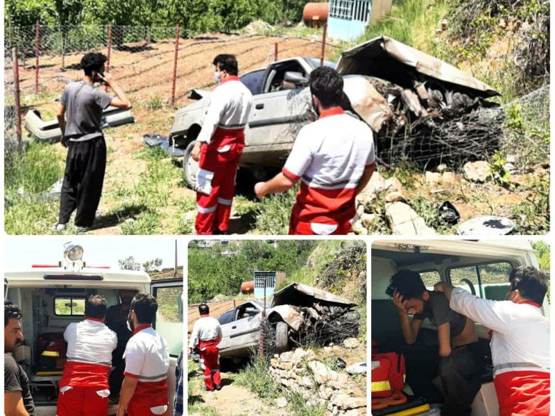 واژگونی خودرو سواری ۴۰۵ محور پاوه به روانسر با ۱ مصدوم