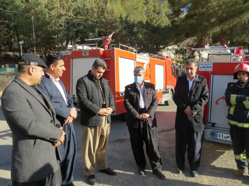 بازدید شهردار و اعضای شورای اسلامی شهر پاوه از امکانات و تجهیزات جدید آتش نشانی