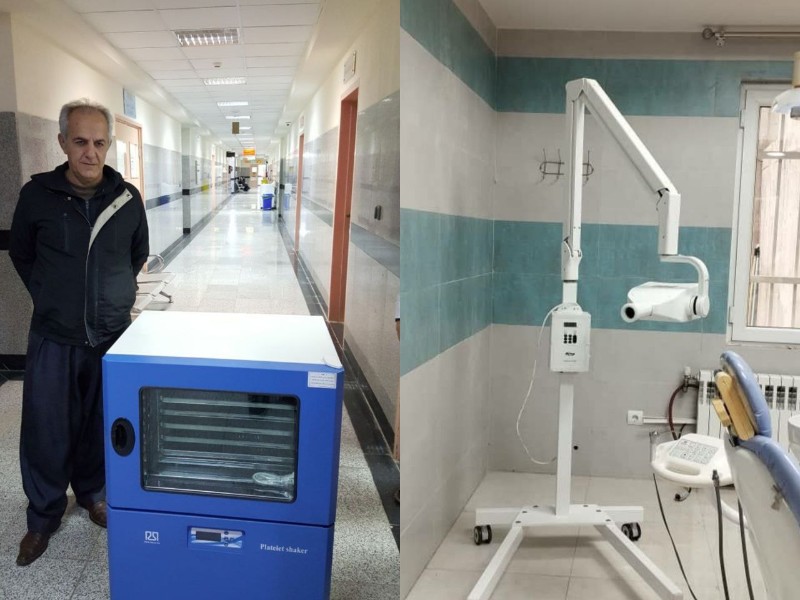 اقدام پسندیده دو نیکوکار جهت تجهیز وسایل مراکز بهداشتی و درمانی پاوه