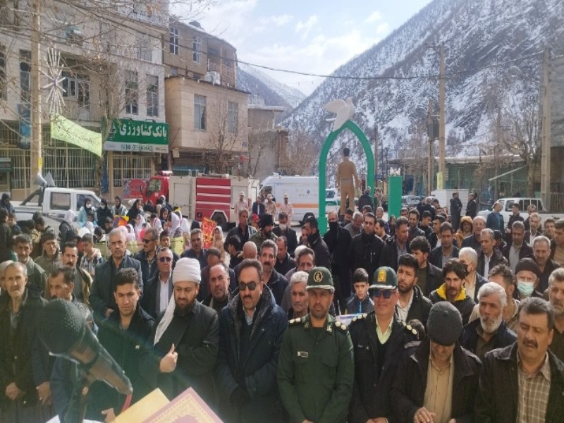 راهپیمایی 22 بهمن در بخش های شهرستان پاوه