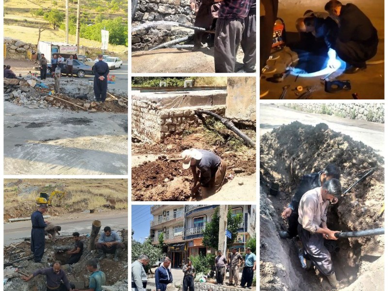 رفع شکستگی و اصلاح و بازسازی خط انتقال سراب "هولی" و دو روستای "گلال و درمور" در پاوه