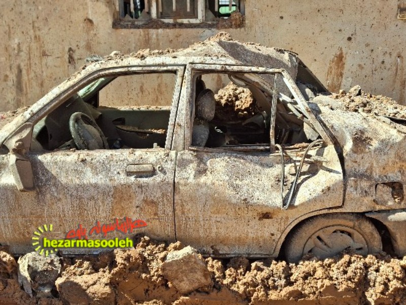 تصاویری از خسارت به منازل مسکونی اطراف میدان دف پاوه